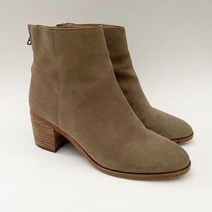 Madewell Pauline Suede taupe ankle booties 7